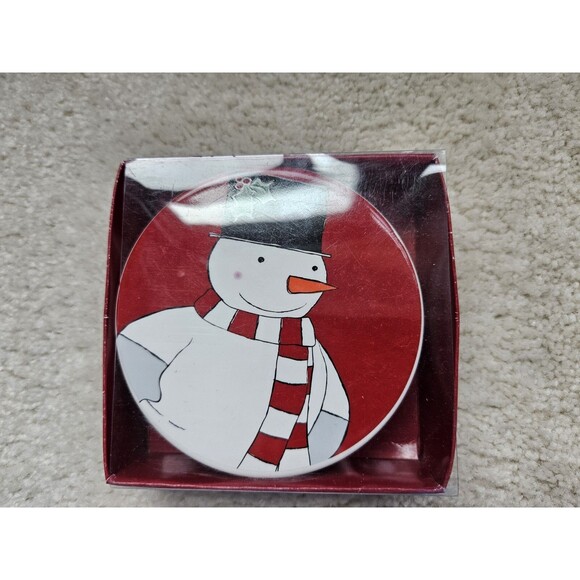 Set of 4 Snowman Ceramic Drink Coasters - Winter Christmas Themed - Picture 2 of 3